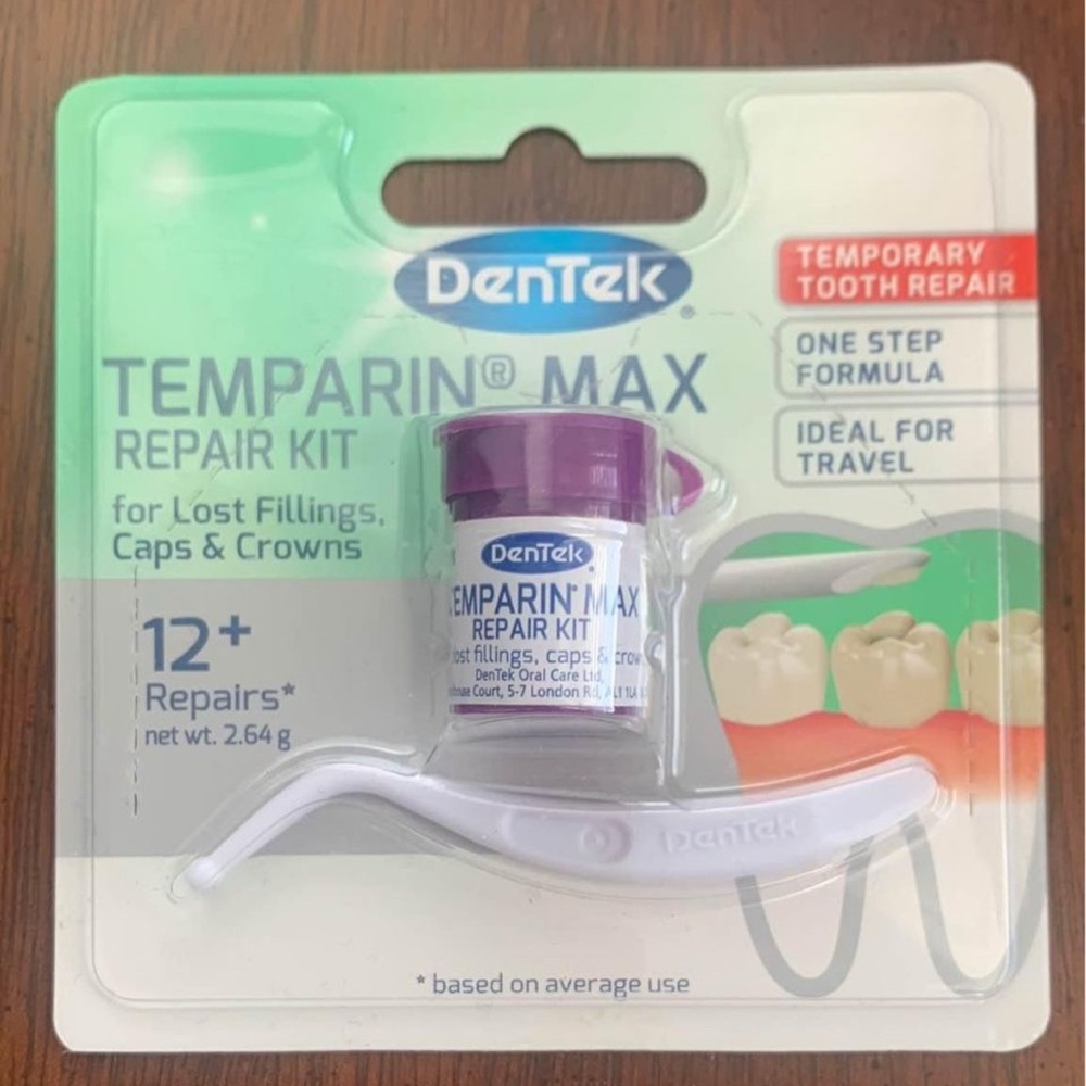 Dentek
TEMPARIN® MAX
REPAIR KIT for Lost Fillings, caps and crowns